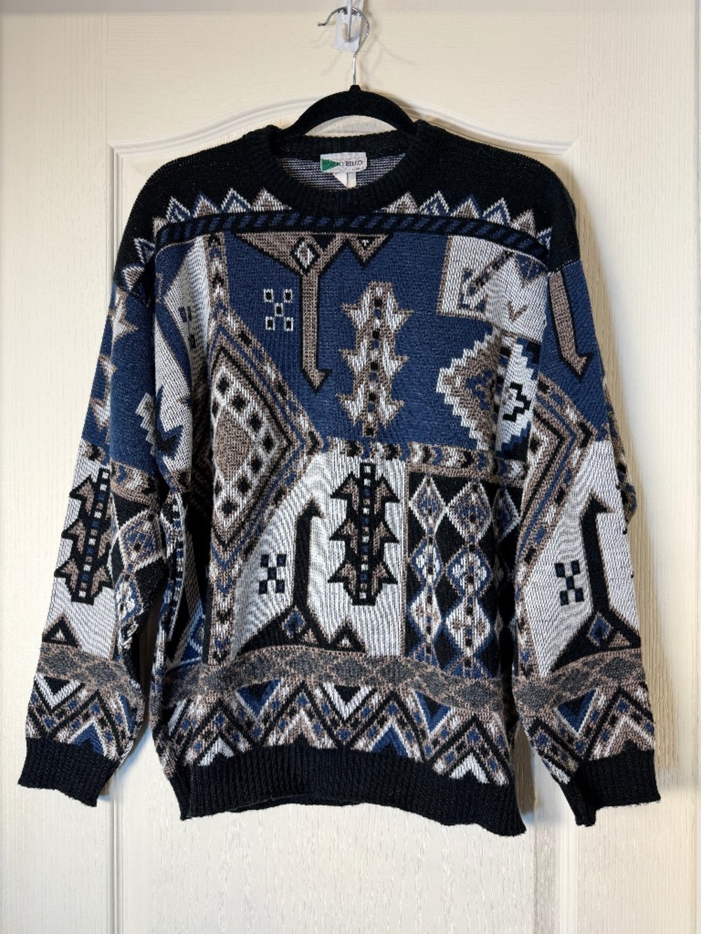 Vintage 90s Men’s Southwestern Geometric Knit Sweater Made in Canada Grandpacore